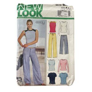 New Look 6160 Sewing Pattern Size A 8-18 Tops and Pant Easy Beginner Retro UNCUT